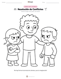 Página para colorear de Resolución de Conflictos para niños