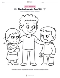 Pagina da colorare di Risoluzione dei Conflitti per bambini
