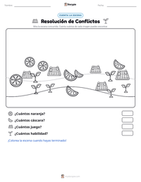 Vista previa de la hoja de trabajo imprimible de Resolución de Conflictos
