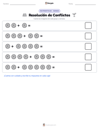 Vista previa de la hoja de trabajo imprimible de Resolución de Conflictos