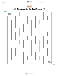 Vista previa de la hoja de trabajo imprimible de Resolución de Conflictos