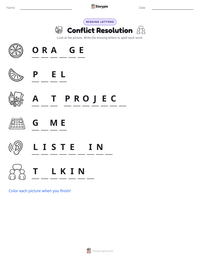 Conflict Resolution printable worksheet preview