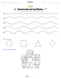 Vista previa de la hoja de trabajo imprimible de Resolución de Conflictos