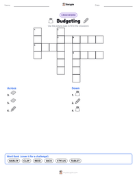 Budgeting printable worksheet preview