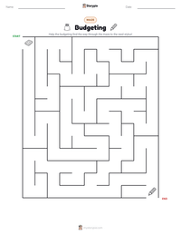 Budgeting printable worksheet preview