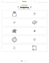 Budgeting printable worksheet preview