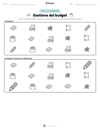 Anteprima della scheda stampabile di Gestione del budget