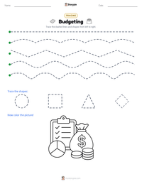 Budgeting printable worksheet preview
