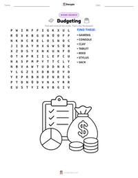 Budgeting printable worksheet preview