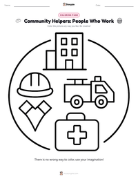 Community Helpers: People Who Work printable worksheet preview