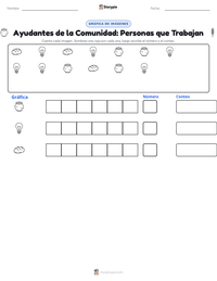 Vista previa de la hoja de trabajo imprimible de Ayudantes de la Comunidad: Personas que Trabajan