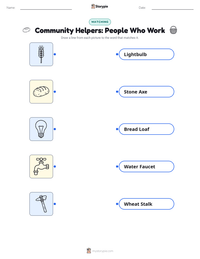 Community Helpers: People Who Work printable worksheet preview