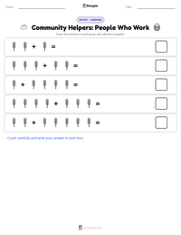 Community Helpers: People Who Work printable worksheet preview