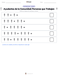 Vista previa de la hoja de trabajo imprimible de Ayudantes de la Comunidad: Personas que Trabajan