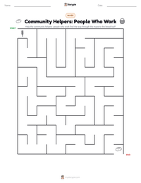 Community Helpers: People Who Work printable worksheet preview