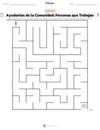 Vista previa de la hoja de trabajo imprimible de Ayudantes de la Comunidad: Personas que Trabajan