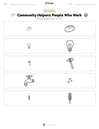 Community Helpers: People Who Work printable worksheet preview