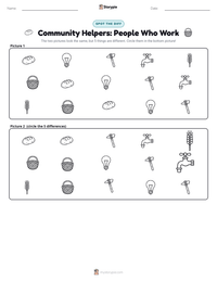 Community Helpers: People Who Work printable worksheet preview