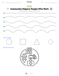 Community Helpers: People Who Work printable worksheet preview
