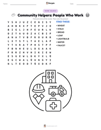 Community Helpers: People Who Work printable worksheet preview