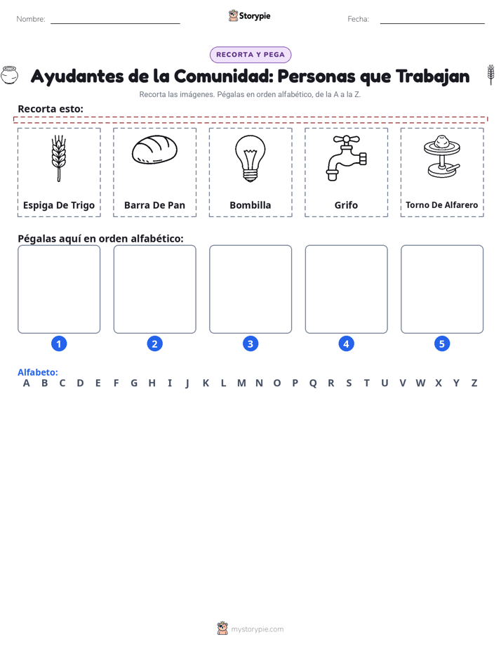 Cortar y Pegar el Alfabeto