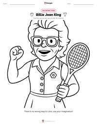 Billie Jean King coloring page for kids