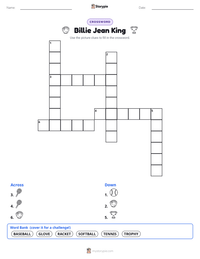 Billie Jean King printable worksheet preview