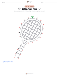 Vista previa de la hoja de trabajo imprimible de Billie Jean King