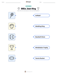 Billie Jean King printable worksheet for kids