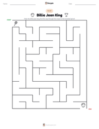 Billie Jean King printable worksheet preview