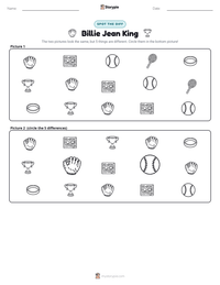 Billie Jean King printable worksheet preview