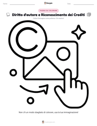 Pagina da colorare di Diritto d'autore e Riconoscimento dei Crediti per bambini