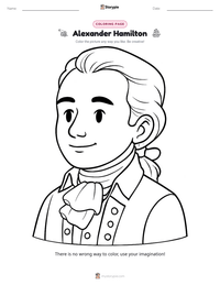 Alexander Hamilton coloring page for kids