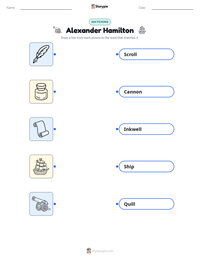 Alexander Hamilton printable worksheet for kids