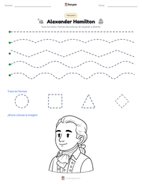 Vista previa de la hoja de trabajo imprimible de Alexander Hamilton