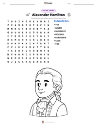 Alexander Hamilton yazdırılabilir çalışma sayfası önizlemesi