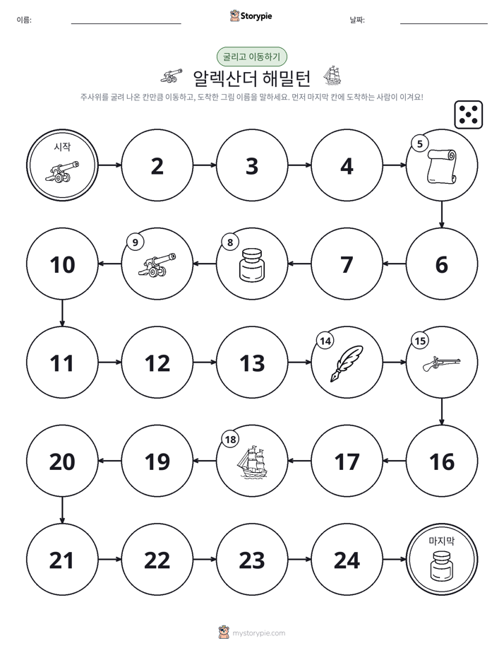 주사위 굴리고 이동하기 게임