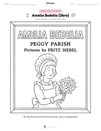 Página para colorear de Amelia Bedelia (libro) para niños