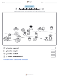 Vista previa de la hoja de trabajo imprimible de Amelia Bedelia (libro)