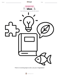 Idiom coloring page for kids