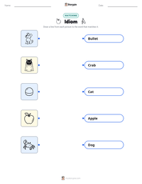 Idiom printable worksheet for kids