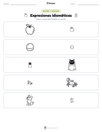 Vista previa de la hoja de trabajo imprimible de Expresiones idiomáticas
