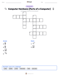 Computer Hardware (Parts of a Computer) printable worksheet preview