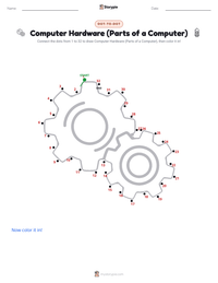 Computer Hardware (Parts of a Computer) printable worksheet preview