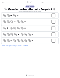 Computer Hardware (Parts of a Computer) printable worksheet preview