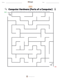 Computer Hardware (Parts of a Computer) printable worksheet preview