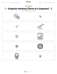 Computer Hardware (Parts of a Computer) printable worksheet preview