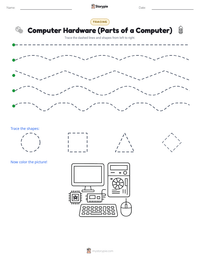 Computer Hardware (Parts of a Computer) printable worksheet preview
