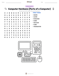 Computer Hardware (Parts of a Computer) printable worksheet preview
