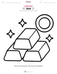 Gold coloring page for kids